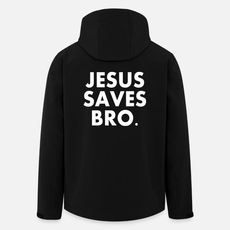 Jesus saves bro - Veste softshell homme en polyester recyclé Stanley/Stella - noir