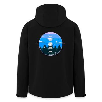 Wald Natur Mondphase Mond mystisch - Recycelte Männer Softshell-Jacke von Stanley/Stella - Schwarz - Hinten - AI Model Male 185 light (185cm)