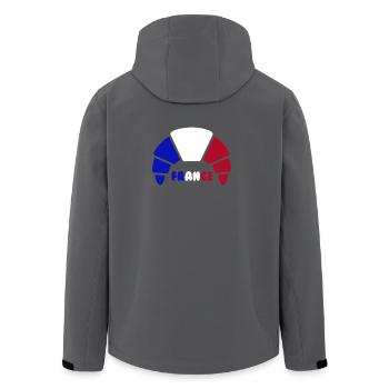 croissant france - Men’s Recycled Softshell Jacket by Stanley/Stella - anthracite - Back - AI Model Male 185 light (185cm)