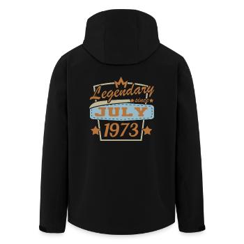 Legendary since July 1973 Birthday Sayings - Men’s Recycled Softshell Jacket by Stanley/Stella - black - Back - AI Model Male 185 light (185cm)