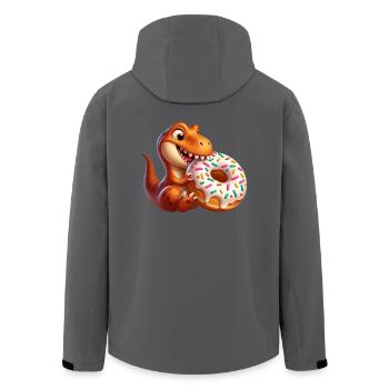 Dino T-Rex Donut Süßigkeit Gebäck - Recycelte Männer Softshell-Jacke von Stanley/Stella - Schwarz - Hinten - AI Model Male 185 light (185cm)