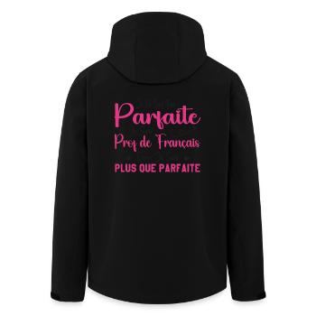 Femme Humour Professeur de Français - Veste softshell homme en polyester recyclé Stanley/Stella - noir - Dos - AI Model Male 185 light (185cm)
