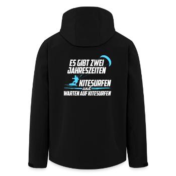 Kitesurfen Jahreszeiten - Recycelte Männer Softshell-Jacke von Stanley/Stella - Schwarz - Hinten - AI Model Male 185 light (185cm)