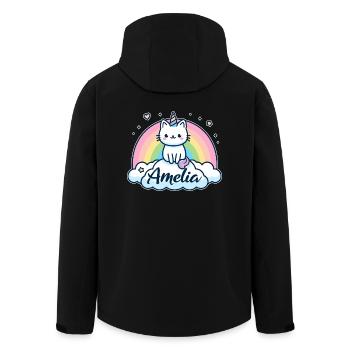 Amelia Name Vorname Einhornkatze - Recycelte Männer Softshell-Jacke von Stanley/Stella - Schwarz - Hinten - AI Model Male 185 light (185cm)
