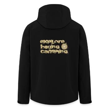 Discovery - Mountaineering - Hiking - Camping - Men’s Recycled Softshell Jacket by Stanley/Stella - black - Back - AI Model Male 185 light (185cm)