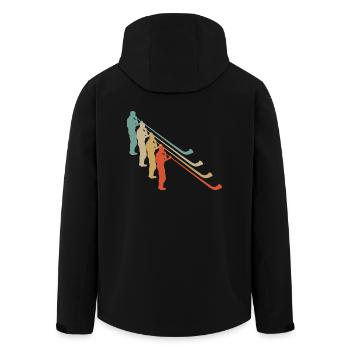 Retro Vintage Style Alphorn Alpenhorn Musik - Recycelte Männer Softshell-Jacke von Stanley/Stella - Schwarz - Hinten - AI Model Male 185 light (185cm)