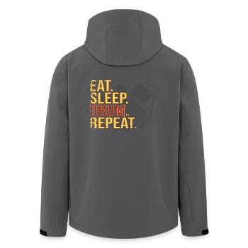 Eat. Sleep. Drum. Repeat. - Men’s Recycled Softshell Jacket by Stanley/Stella - black - Back - AI Model Male 185 light (185cm)