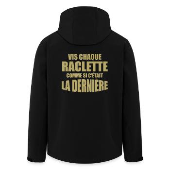 Raclette, fromage, fromage fondu - Veste softshell homme en polyester recyclé Stanley/Stella - noir - Dos - AI Model Male 185 light (185cm)