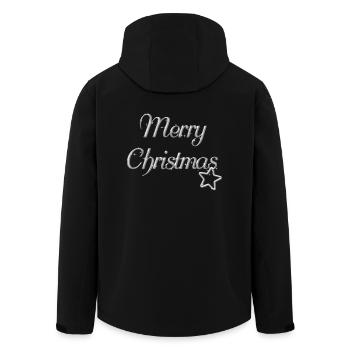 Merry Christmas Weihnachtsmotiv silber Schrift - Recycelte Männer Softshell-Jacke von Stanley/Stella - Schwarz - Hinten - AI Model Male 185 light (185cm)