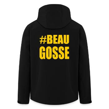 NOËL. ANNEE. ANNIVERSAIRE. RETRAITE. FÊTE DES PERE - Veste softshell homme en polyester recyclé Stanley/Stella - noir - Dos - AI Model Male 185 light (185cm)