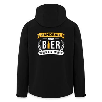 Handball & Bier darum bin ich hier - Recycelte Männer Softshell-Jacke von Stanley/Stella - Schwarz - Hinten - AI Model Male 185 light (185cm)