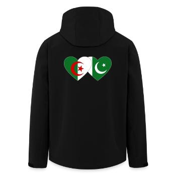 Algérie Pakistan Drapeau Coeur - Veste softshell homme en polyester recyclé Stanley/Stella - noir - Dos - AI Model Male 185 light (185cm)