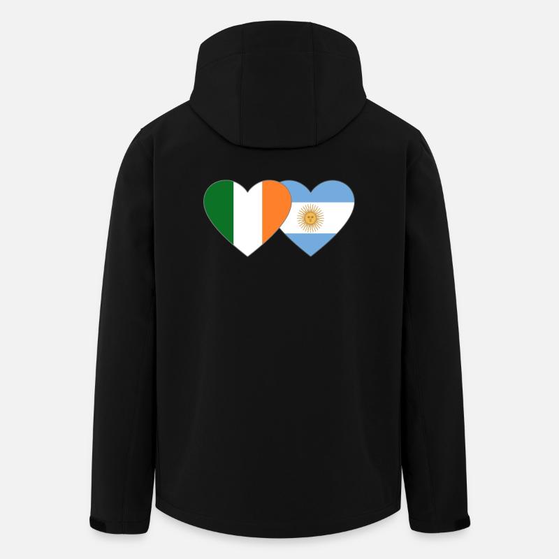 Drapeau de l’Irlande Argentine - Veste softshell homme en polyester recyclé Stanley/Stella - noir