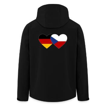 Deutschland Tschechien Flagge Herz Flagge - Recycelte Männer Softshell-Jacke von Stanley/Stella - Schwarz - Hinten - AI Model Male 185 light (185cm)