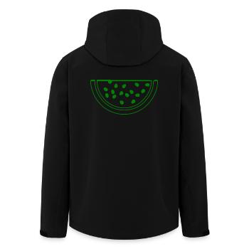Wassermelone - Recycelte Männer Softshell-Jacke von Stanley/Stella - Schwarz - Hinten - AI Model Male 185 light (185cm)