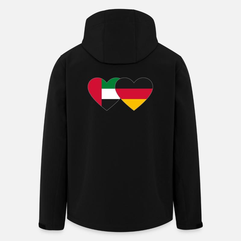 United Arab Emirates Germany Heart - Men’s Recycled Softshell Jacket by Stanley/Stella - black