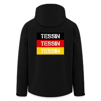 VILLE TESSIN, ALLEMAGNE - Veste softshell homme en polyester recyclé Stanley/Stella - noir - Dos - AI Model Male 185 light (185cm)