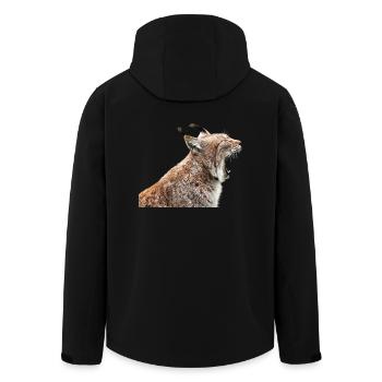 linx luchs cat katze - Recycelte Männer Softshell-Jacke von Stanley/Stella - Schwarz - Hinten - AI Model Male 185 light (185cm)
