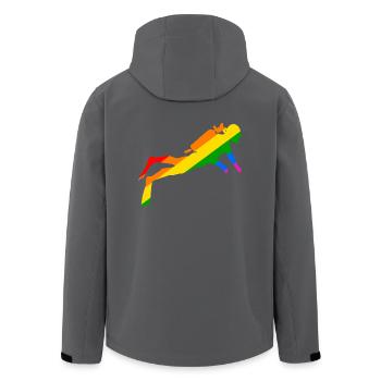 Rainbow Diver - Recycelte Männer Softshell-Jacke von Stanley/Stella - Schwarz - Hinten - AI Model Male 185 light (185cm)