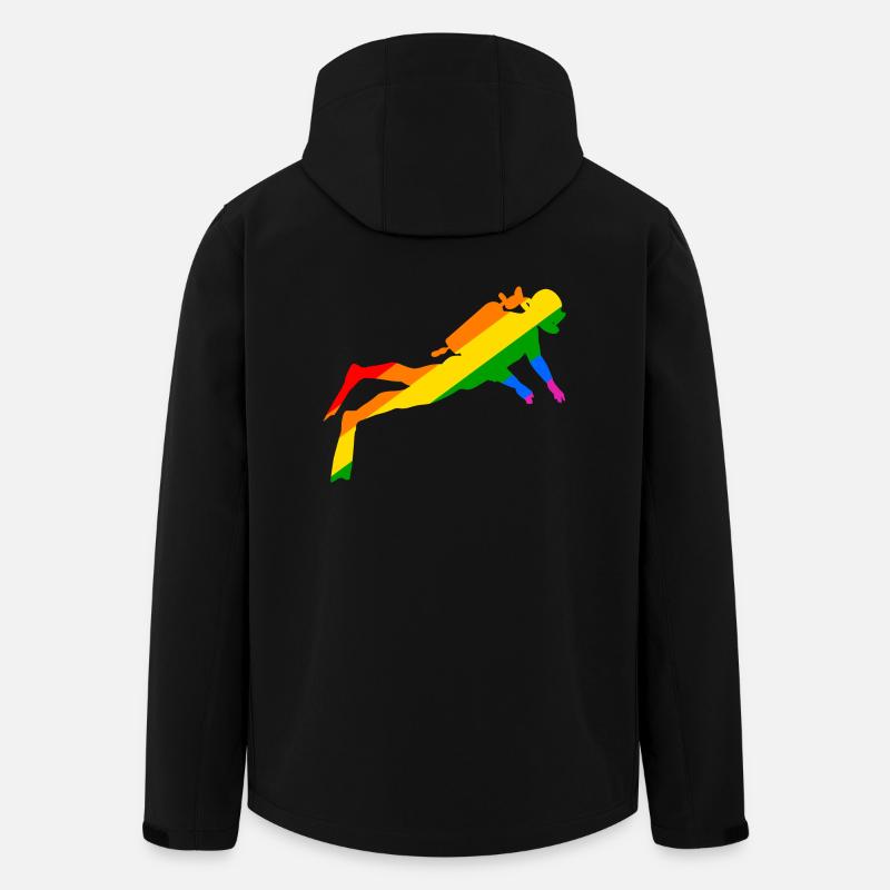 Rainbow Diver - Men’s Recycled Softshell Jacket by Stanley/Stella - black