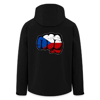 Drapeau de la République tchèque utilisé - Veste softshell homme en polyester recyclé Stanley/Stella - noir - Dos - AI Model Male 185 light (185cm)