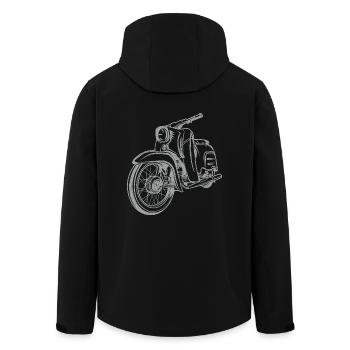 Simson Schwalbe KR51 Vintage Lineart Silhouette - Recycelte Männer Softshell-Jacke von Stanley/Stella - Schwarz - Hinten - AI Model Male 185 light (185cm)