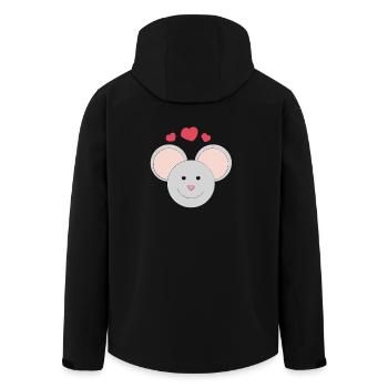 Douce souris qui rit - cadeau - idée cadeau - Veste softshell homme en polyester recyclé Stanley/Stella - noir - Dos - AI Model Male 185 light (185cm)
