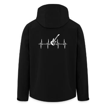 Gitarre Herzschlag - Recycelte Männer Softshell-Jacke von Stanley/Stella - Schwarz - Hinten - AI Model Male 185 light (185cm)