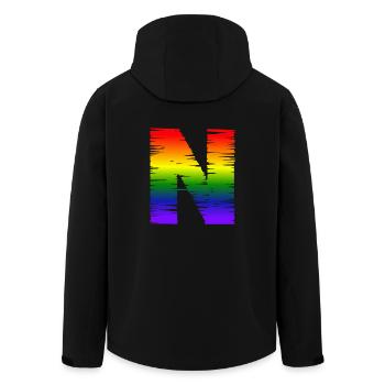 Rainbow N - Men’s Recycled Softshell Jacket by Stanley/Stella - black - Back - AI Model Male 185 light (185cm)