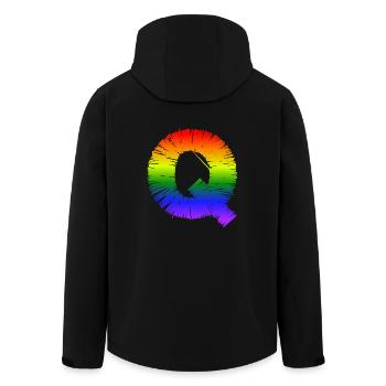 Rainbow Q - Men’s Recycled Softshell Jacket by Stanley/Stella - black - Back - AI Model Male 185 light (185cm)