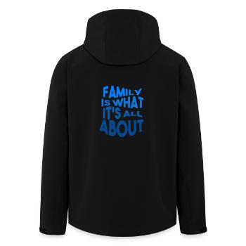 Family - Love - Men’s Recycled Softshell Jacket by Stanley/Stella - black - Back - AI Model Male 185 light (185cm)