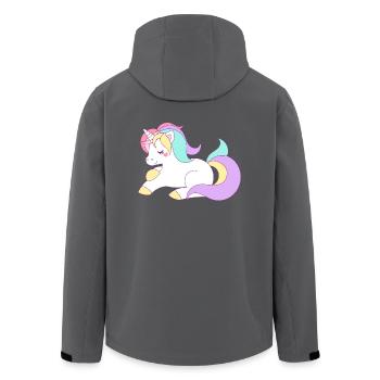 süßes Einhorn Pferd Pony Regenbogen - Recycelte Männer Softshell-Jacke von Stanley/Stella - Schwarz - Hinten - AI Model Male 185 light (185cm)