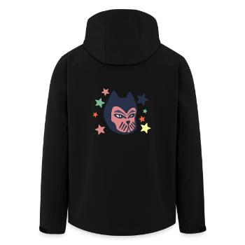 Chat galactique - Veste softshell homme en polyester recyclé Stanley/Stella - noir - Dos - AI Model Male 185 light (185cm)