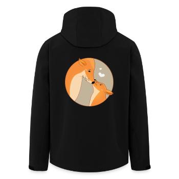 Tier Fuchs Liebe Familie Mutter Kind Vater - Recycelte Männer Softshell-Jacke von Stanley/Stella - Schwarz - Hinten - AI Model Male 185 light (185cm)