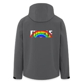 Cool Funcle Rainbow Uncle Gift - Recycelte Männer Softshell-Jacke von Stanley/Stella - Schwarz - Hinten - AI Model Male 185 light (185cm)