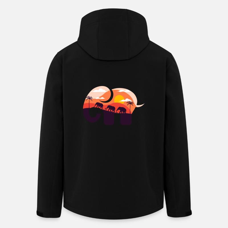 Elephant savannah sunset - Men’s Recycled Softshell Jacket by Stanley/Stella - black