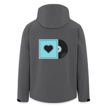 Schallplatte - Recycelte Männer Softshell-Jacke von Stanley/Stella - Schwarz - Hinten - AI Model Male 185 light (185cm)