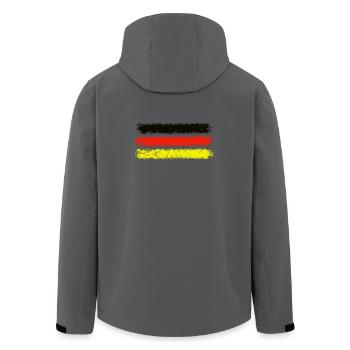 Germany - Men’s Recycled Softshell Jacket by Stanley/Stella - black - Back - AI Model Male 185 light (185cm)