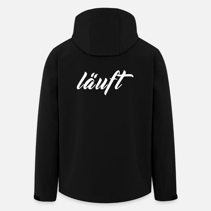 Läuft bei mir Geschenk Lustiger Spruch shirt - Recycelte Männer Softshell-Jacke von Stanley/Stella - Schwarz