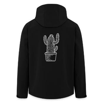 Cactus cactus gift prickly desert plant - Men’s Recycled Softshell Jacket by Stanley/Stella - black - Back - AI Model Male 185 light (185cm)