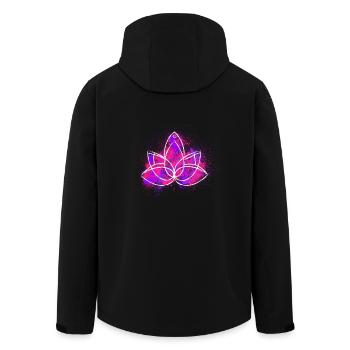 Lotus flower Purple red powder - Men’s Recycled Softshell Jacket by Stanley/Stella - black - Back - AI Model Male 185 light (185cm)
