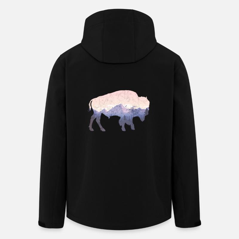 Bison utilisé look - Veste softshell homme en polyester recyclé Stanley/Stella - noir