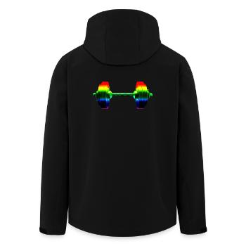 Rainbow dumbbell - Men’s Recycled Softshell Jacket by Stanley/Stella - black - Back - AI Model Male 185 light (185cm)