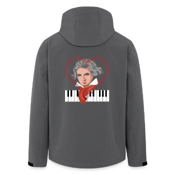 I love Beethoven composer pianist classical - Men’s Recycled Softshell Jacket by Stanley/Stella - black - Back - AI Model Male 185 light (185cm)
