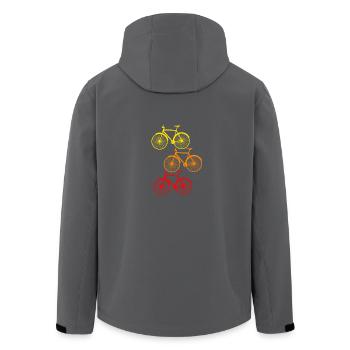 Motif de vélos colorés vélo cadeau de vélo de route - Veste softshell homme en polyester recyclé Stanley/Stella - noir - Dos - AI Model Male 185 light (185cm)
