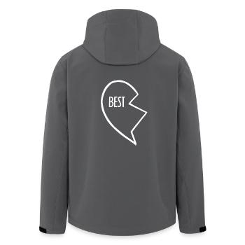 Meilleurs amis, meilleurs amis, chemise de partenaire, coeur - Veste softshell homme en polyester recyclé Stanley/Stella - noir - Dos - AI Model Male 185 light (185cm)