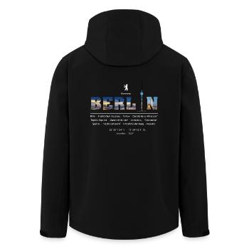 Berlin - Recycelte Männer Softshell-Jacke von Stanley/Stella - Schwarz - Hinten - AI Model Male 185 light (185cm)