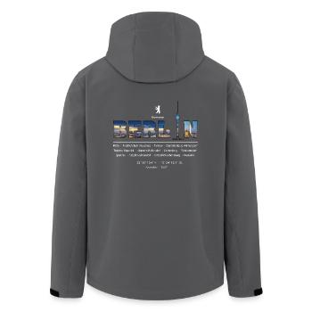 Berlin - Men’s Recycled Softshell Jacket by Stanley/Stella - anthracite - Back - AI Model Male 185 light (185cm)