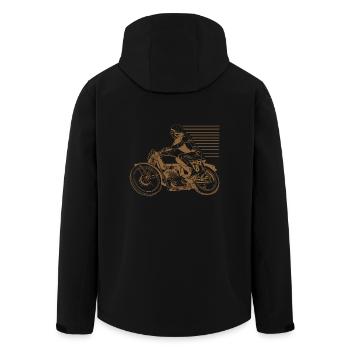 vintage motorcyle - Oldtimer Motorrad - Recycelte Männer Softshell-Jacke von Stanley/Stella - Schwarz - Hinten - AI Model Male 185 light (185cm)