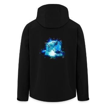gxp eisbär polarbär genießer splatter watercolor - Recycelte Männer Softshell-Jacke von Stanley/Stella - Schwarz - Hinten - AI Model Male 185 light (185cm)
